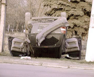 В Краматорске перевернулся джип 