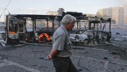 Обстрел жд вокзала в Донецке