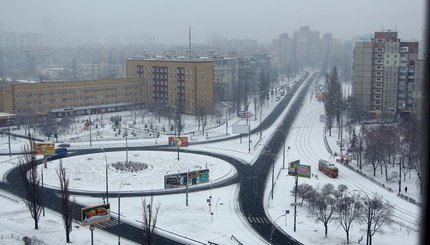 В Киеве выпал первый снег