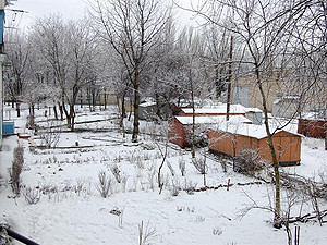 В разгар весны Донецк засыпало снегом