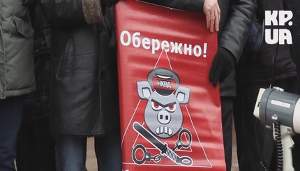 Под КМДА прошел митинг против плохих дорог и Аделаджи