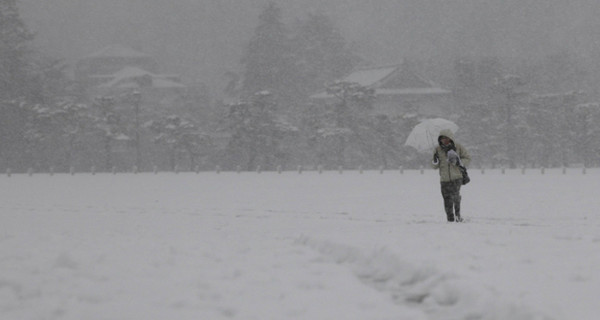 Рекордное количество снега выпало на севере Японии 
