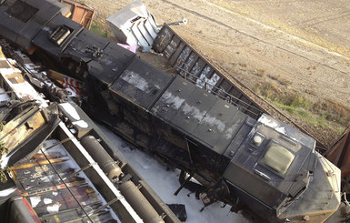 В США столкнулись два товарных поезда