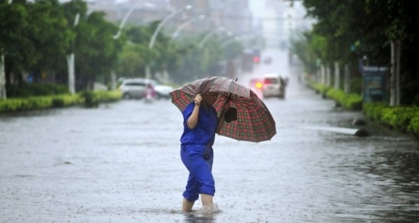В Китае горожане ловят огромную рыбу прямо на дорогах