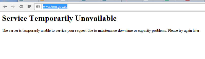 Перестал работать сайт правительства