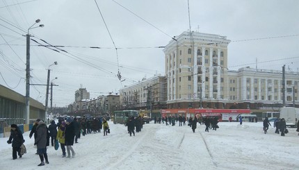 Снежные заносы в Днепре