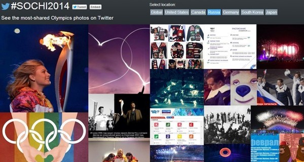 Twitter запустил спецпроект с лучшими фотографиями Олимпиады в Сочи