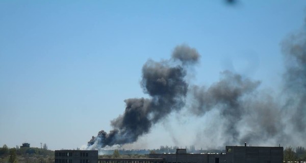 В Краматорске взорвался вертолет с боеприпасами