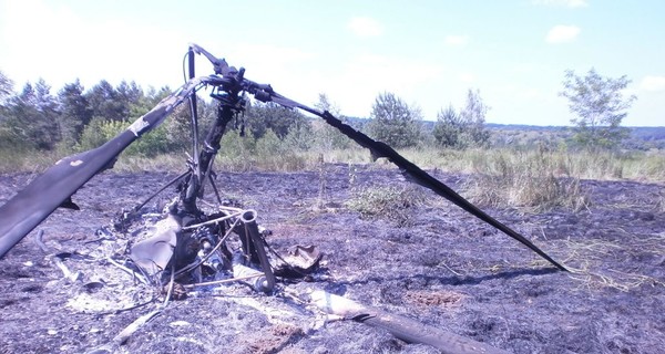 Под Смилой сгорел вертолет