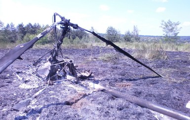 Под Смилой сгорел вертолет