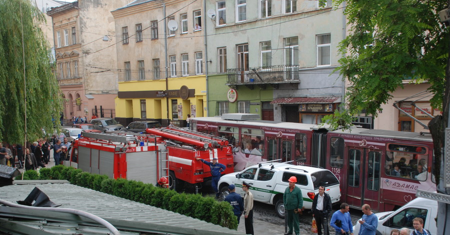 Во Львове горело кафе в центре города