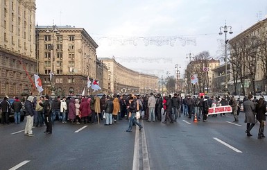 Владельцы МАФов перекрыли Крещатик