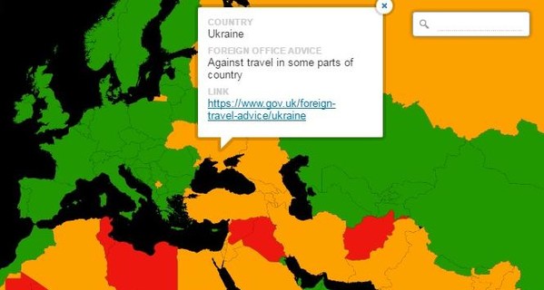 Украина попала в список стран, по которым опасно путешествовать
