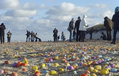 Из-за шторма на берег Северного моря вынесло тысячи 