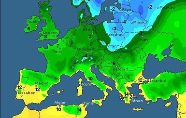 На Украину движутся заморозки