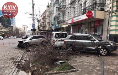 Снес деревья, авто и остановку: первая грандиозная авария этого года