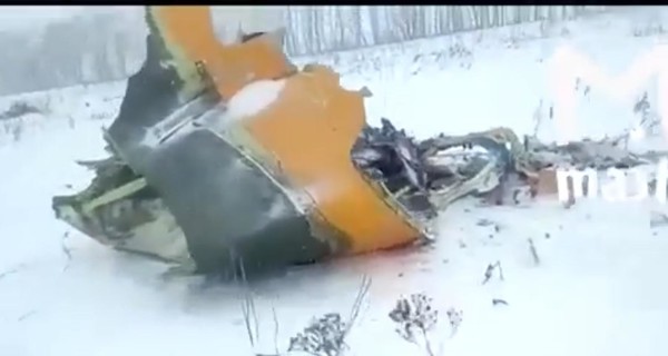 Появилось видео с места крушения Ан-148 под Москвой