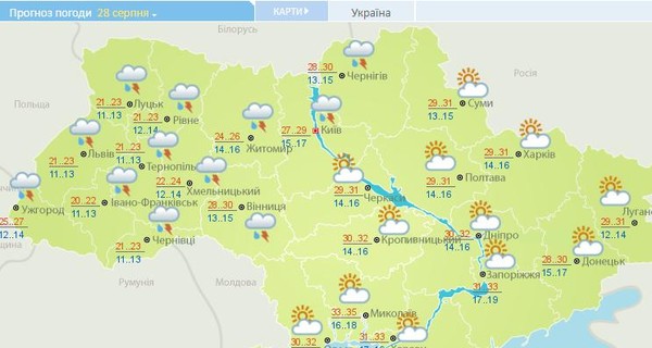 Северо-запад Украины накроют грозы и град