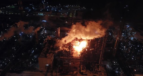 В Калуше пылал завод 