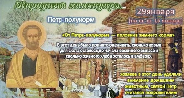 Какой 29 января праздник: приметы и традиции на Петр-полукорм