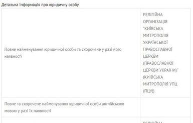 Православная церковь Украины стала юридическим лицом