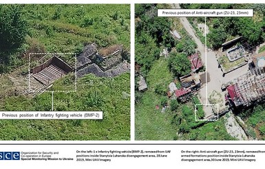 Миссия ОБСЕ не может окончательно подтвердить развод сил в Станице Луганской