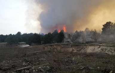 На Киевщине военные и авиация тушили полигон Девички