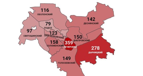 Коронавирус в Киеве по районам: заражены 1651 человек