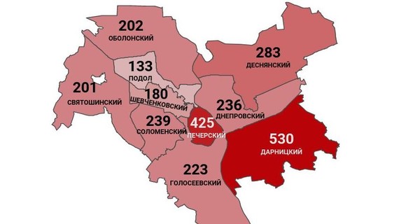 Коронавирус в Киеве по районам: заражены 2652 человек