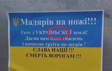 На Закарпатье неизвестные расклеили листовки с угрозами венграм