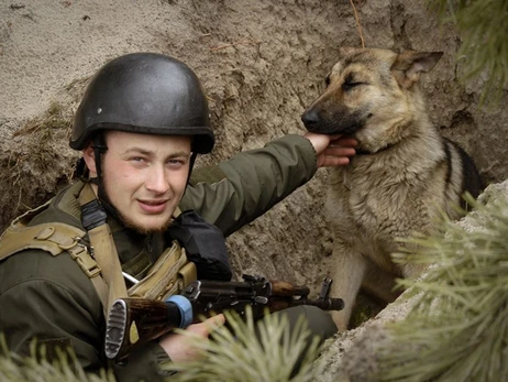 Нацгвардійці знайшли на звільненій Київщині самотню вівчарку. Тепер Фауст служить разом з ними