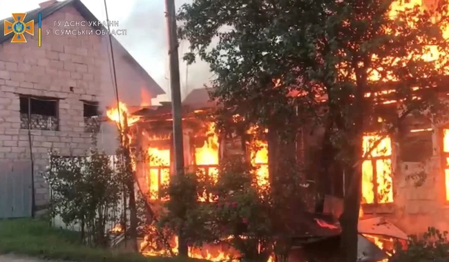 Обстріл та пожежа в Середині-Буді