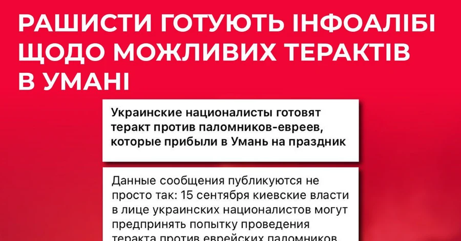 Росія розповсюджує фейки про можливі теракти в Умані на Рош га-Шана 