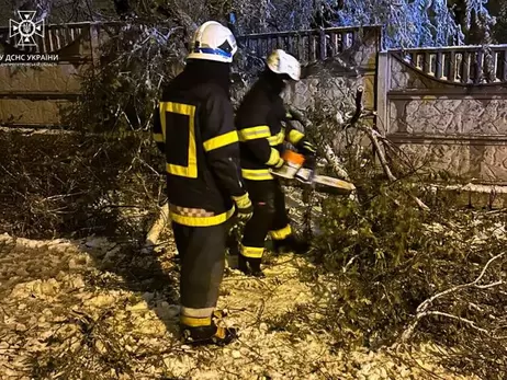 Негода викликала «деревопад» у чотирьох областях, у Запоріжжі вітер виніс на дорогу бетонний блок