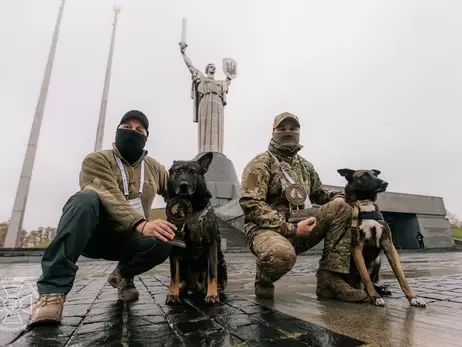 Служебные собаки СБУ Рем и Финч получили награды за защиту Украины