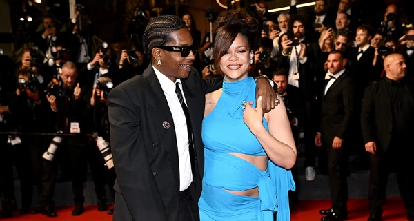 Беременная Рианна поддержала возлюбленного A$AP Rocky на премьере фильма в Каннах
