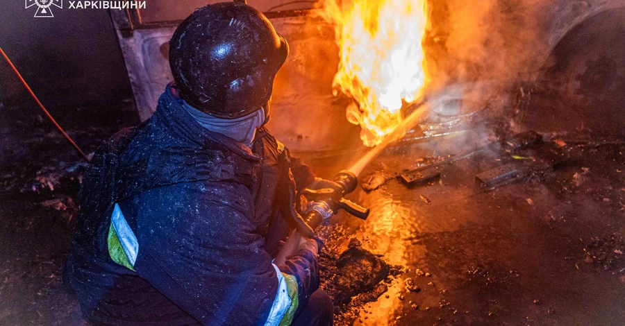 Через атаку російських БПЛА на Харківщині горіли СТО та цивільні підприємства