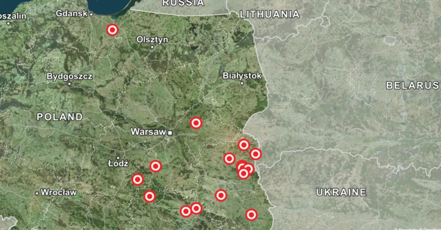 В Польше обнаружили обломки уже 16 российских беспилотников и одной ракеты