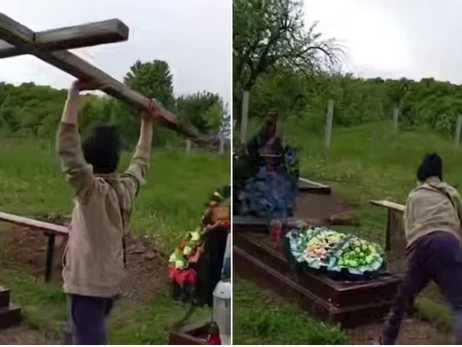 На Буковине пьяные дети повредили кресты и могилы на кладбище
