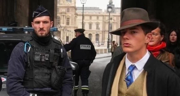 Стильно одетый мужчина в шляпе стал звездой соцсетей из-за фото у Лувра после ограбления