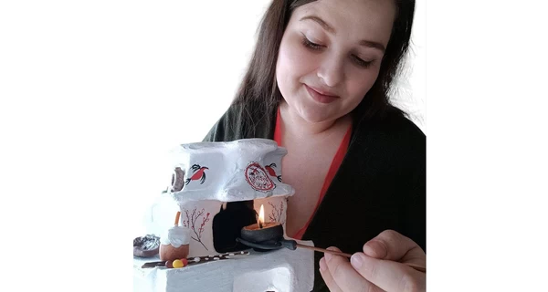 Піч, що гріє душу: майстриня з Полтавщини створює мініатюрні свічники-обереги