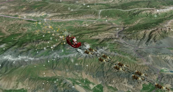 Санта Клаус пролетел над Украиной, чтобы доставить подарки на Рождество