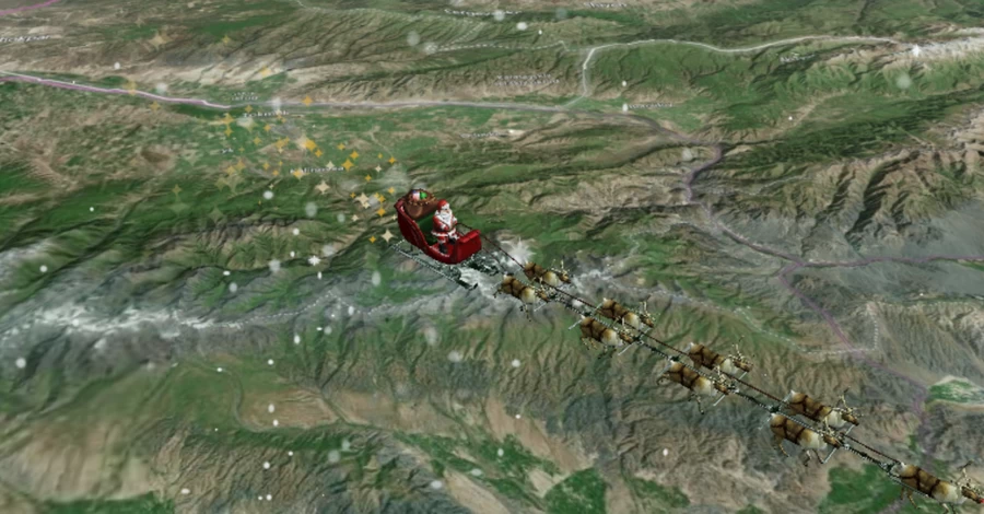 Санта Клаус пролетів над Україною, щоб доставити подарунки на Різдво