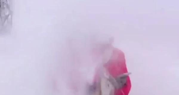 Тракторист случайно засыпал журналистку снегом во время съемок сюжета о непогоде в Киеве