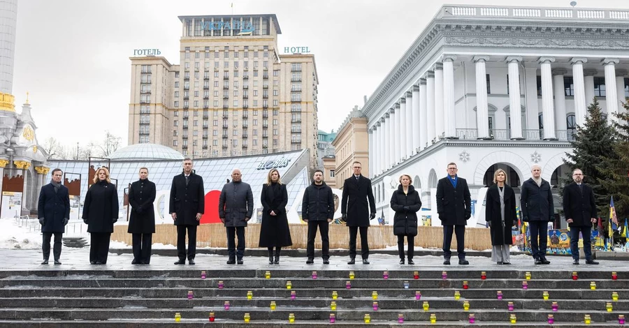 Зеленські з європейськими лідерами відвідали Софійський собор та Майдан Незалежності