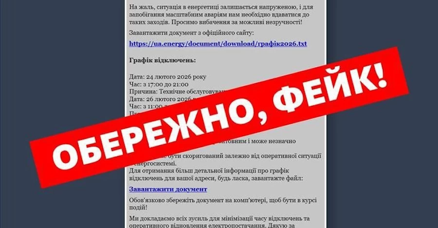 Шахраї розсилають фейкові листи від імені Укренерго з вірусними файлами
