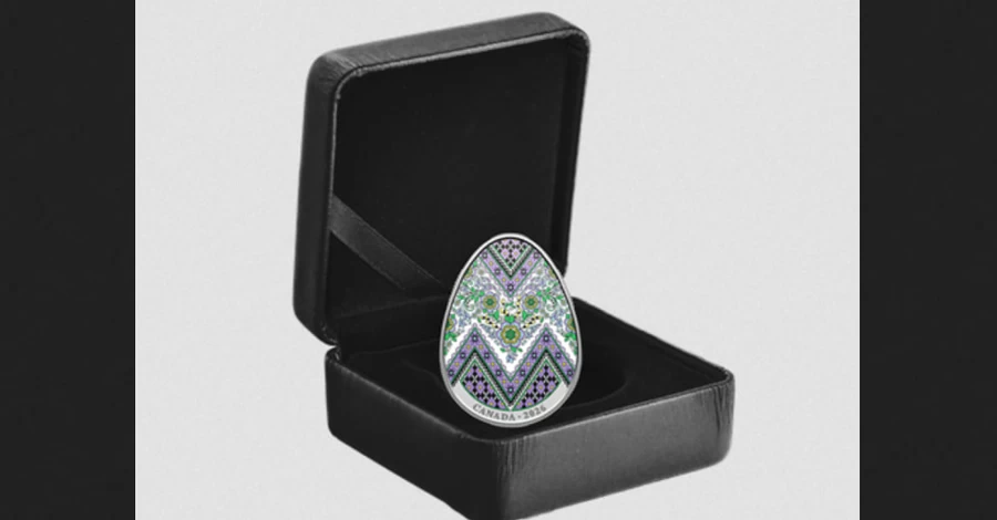 Канада випустила колекційну срібну монету у формі української писанки