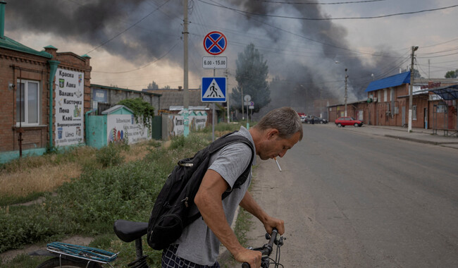 Славянск после обстрела российских военных. Фото: REUTERS