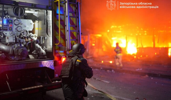 Удар по Запоріжжю ввечері 20 листопада. Фото:t.me/ivan_fedorov_zp