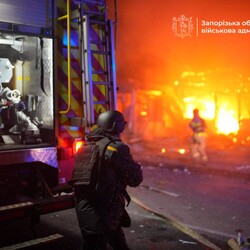 Удар по Запоріжжю ввечері 20 листопада. Фото:t.me/ivan_fedorov_zp